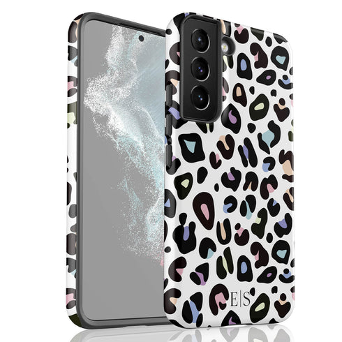 Custom Initials Candy Leopard Galaxy Case